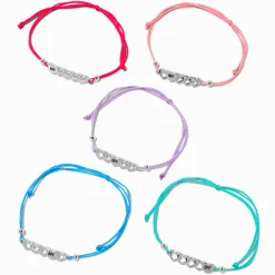 Claire's Bracelets-Best Friends Open Heart Adjustable Bracelets - 5 Pack