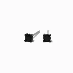 Claire's Clous D'oreilles-Black Cubic Zirconia 3mm Round Stud Earrings