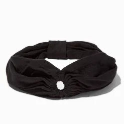 Claire's Bandeaux Et Serre-têtes-Black Ruched Keyhole Headwrap