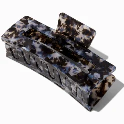 Claire's Barrettes Et Pinces-Black Tortoiseshell Rectangular Hair Claw