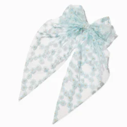 Claire's Noeuds Pour Cheveux|Barrettes Et Pinces-Blue Daisy Lace Hair Bow Clip