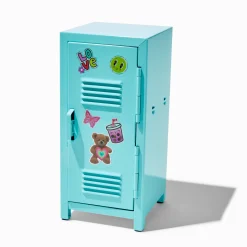Claire's Coffrets Et Palettes-Blue Metal Locker Sticker & Makeup Set - 3 Pack