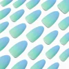 Claire's Ongles-Blue Ombré Long Almond Vegan Faux Nail Set - 24 Pack