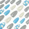 Claire's Ongles-Blue Puffy Clouds Stiletto Vegan Faux Nail Set - 24 Pack