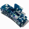 Claire's Barrettes Et Pinces-Blue Tortoiseshell Rectangular Hair Claw