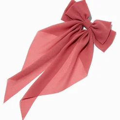Claire's Noeuds Pour Cheveux|Barrettes Et Pinces-Boho Rose Long Tail Hair Bow Clip