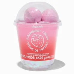 Claire's Bombes De Bain-Bombes de bain crème à la fraise - Lot de 6