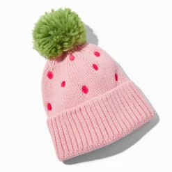 Claire's Chapeaux Et Casquettes|Temps Froid-Bonnet tricot fraise rose