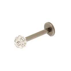 Claire's Bijoux Premium|Bijoux De Piercing-Boucle d’oreille arrière plat pour piercing tragus boule de feu 1,2 mm couleur titanée