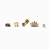 Claire's Bijoux De Piercing-Boucle d’oreille à arrière plat pour piercing tragus couronne en zircon cubique d'imitation 1,2 mm en acier inoxydable