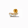 Claire's Bijoux De Piercing-Boucle d’oreille pour cartilage non filetée 1,0 mm incurvée en zircon cubique couleur dorée