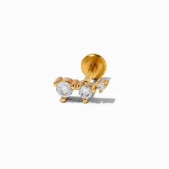 Claire's Bijoux De Piercing-Boucle d’oreille pour cartilage non filetée 1,0 mm incurvée en zircon cubique couleur dorée