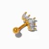 Claire's Bijoux De Piercing-Boucle d’oreille rook 1,0 mm couronne en zircon cubique en titane couleur dorée
