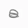 Claire's Bijoux De Piercing-Boucle d'oreille à charnière pour piercing au cartilage 1,0 mm torsadée triple rang couleur argentée