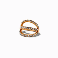 Claire's Bijoux De Piercing-Boucle d'oreille à charnière pour cartilage 1,0 mm triple rang torsadée couleur dorée