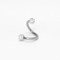 Claire's Bijoux De Piercing-Boucle d'oreille pour piercing de cartilage torsadée boule de feu avec strass 1,2 mm couleur argentée
