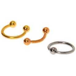 Claire's Bijoux De Piercing-Boucles de cartilage assorties 16 g couleur titanée en métaux mixtes - Lot de 3