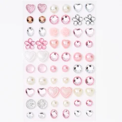 Claire's Clips Et Autocollants-Boucles d’oreilles autocollantes tons de rose Claire's Club - Lot de 30