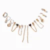 Claire's Anneaux|Pendantes-Boucles d’oreilles empilables noires - Lot de 6
