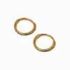 Claire's Anneaux|Bijoux Premium-Boucles d’oreilles huggies avec strass 8 mm en titane couleur dorée C LUXE by Claire’s