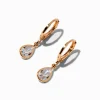 Claire's Pendantes|Clous D'oreilles-Boucles d’oreilles huggies couleur dorée en zircon cubique d'imitation poire