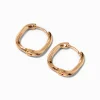 Claire's Anneaux-Boucles d’oreilles huggies 15 mm style métal fondu couleur dorée