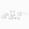 Claire's Anneaux|Clous D'oreilles-Boucles d’oreilles ornées de strass couleur argentée - Lot de 6