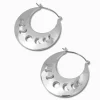 Claire's Anneaux-Boucles d’oreilles phases de la lune 50 mm couleur argentée