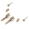 Claire's Clous D'oreilles-Boucles d’oreilles superposables à pointes ornementées couleur dorée - Lot de 3