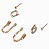 Claire's Anneaux|Clous D'oreilles-Boucles d’oreilles superposables à chaîne couleur dorée - Lot de 3