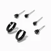 Claire's Anneaux|Clous D'oreilles-Boucles d’oreilles superposables noires - Lot de 3