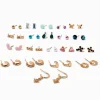 Claire's Anneaux|Clous D'oreilles-Boucles d’oreilles superposables à chaîne couleur dorée - Lot de 20