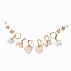 Claire's Anneaux|Clous D'oreilles-Boucles d’oreilles superposables papillon cœur couleur dorée - Lot de 6