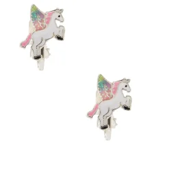 Claire's Clips Et Autocollants-Boucles d'oreille à clip motif licorne volante