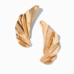 Claire's Clous D'oreilles-Boucles d'oreilles ailes froissées couleur dorée