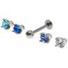 Claire's Clous D'oreilles|Bijoux Premium-Boucles d'oreilles à arrière plat pour piercing tragus avec embouts interchangeables en zircon cubique 1,2 mm bleu en acier inoxydable - Lot de 5