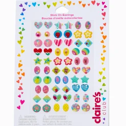 Claire's Clips Et Autocollants-Boucles d'oreilles autocollantes icônes estivales Claire's Club - Lot de 30