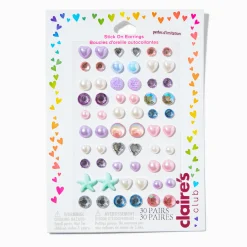 Claire's Clips Et Autocollants-Boucles d'oreilles autocollantes sirène Claire's Club - Lot de 30