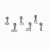 Claire's Clous D'oreilles|Bijoux Premium-Boucles d'oreilles cartilage géométrique argentées 1.3mm - Lot de 3