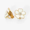 Claire's Clips Et Autocollants-Boucles d'oreilles à clip fleurs blanches décorées