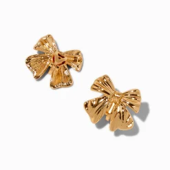 Claire's Clips Et Autocollants-Boucles d'oreilles à clip nœud couleur dorée