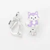 Claire's Clips Et Autocollants-Boucles d'oreilles à clip renards violets pastel