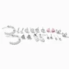Claire's Anneaux|Pendantes-Boucles d'oreilles empilables perle d'imitation couleur argentée - Lot de 10