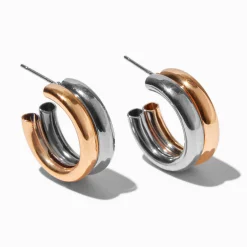 Claire's Anneaux-Boucles d'oreilles huggies en métaux mixtes
