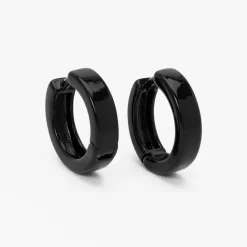 Claire's Anneaux-Boucles d'oreilles huggies 15 mm noires