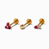 Claire's Bijoux De Piercing-Boucles d'oreilles pour piercing tragus non filetées 1,0 mm fuchsia en acier inoxydable couleur dorée - Lot de 3