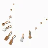 Claire's Anneaux|Clous D'oreilles-Boucles d'oreilles superposables créoles carte de tarot perle d'imitation couleur dorée - Lot de 6