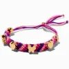 Claire's Bracelets-Bracelet bolo tressé rose et violet breloques couleur dorée