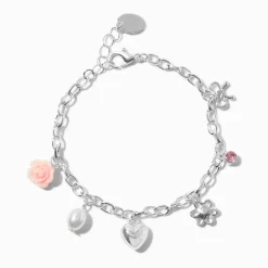Claire's Bracelets-Bracelet à breloque coquette couleur argentée