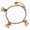 Claire's Bracelets-Bracelet à breloques cerises nacrées avec chaîne de strass couleur dorée